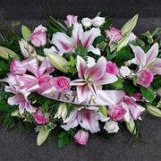 Pink lillie with ribbon 