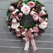Medium pink artificial wreath