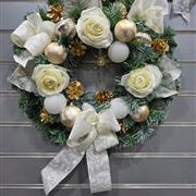 Meduim gold and cream artificial wreath 
