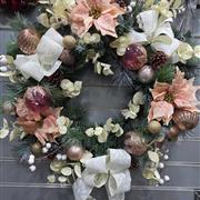 Large peach and cream artificial wreath