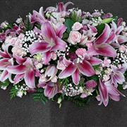 Pink Rose's and lillie spray 3ft